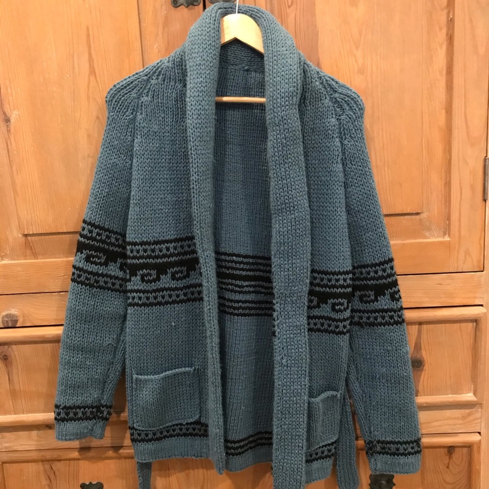 Cardigan Sweater Chunky Knit With Tie